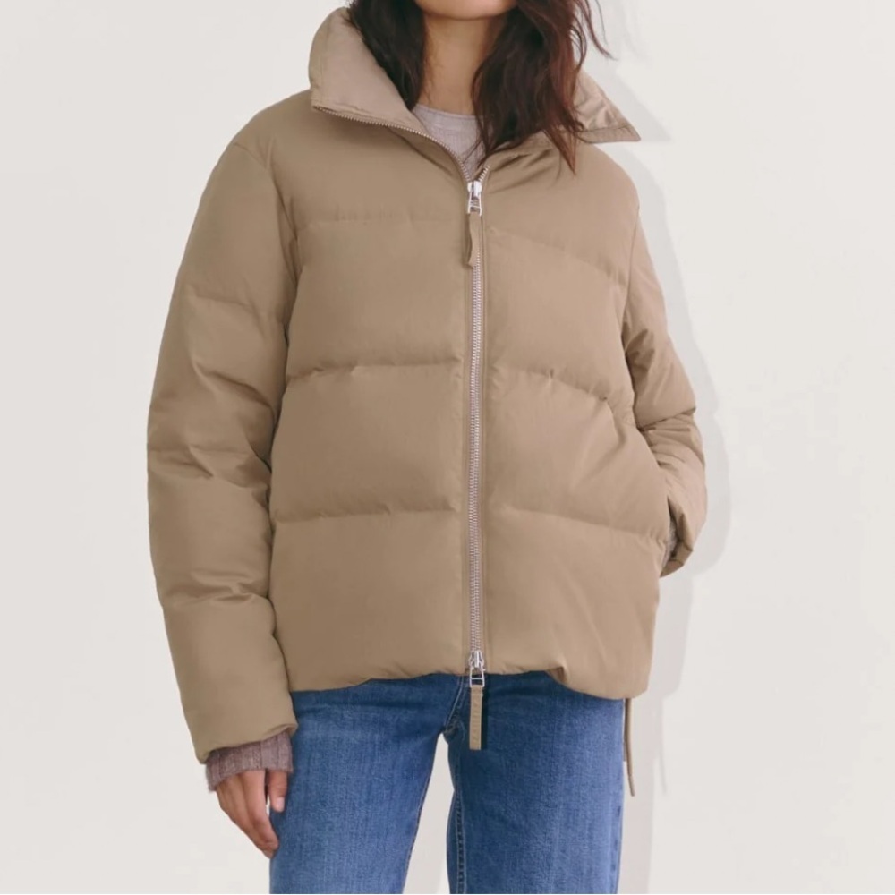 Everlane The Puffer Bomber full zip brown jacket XS